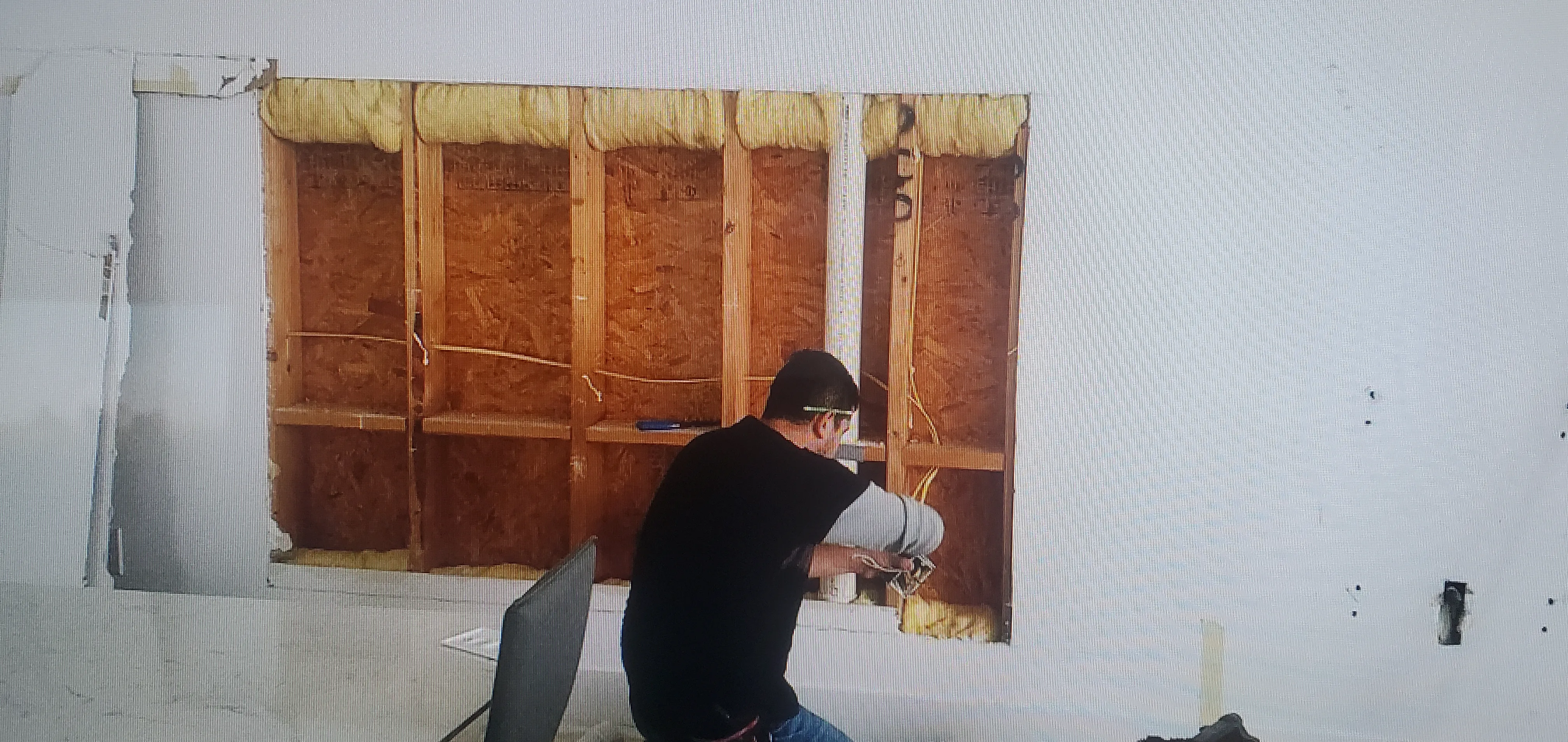 Chim-Tex electrician running circuit in an open stud wall